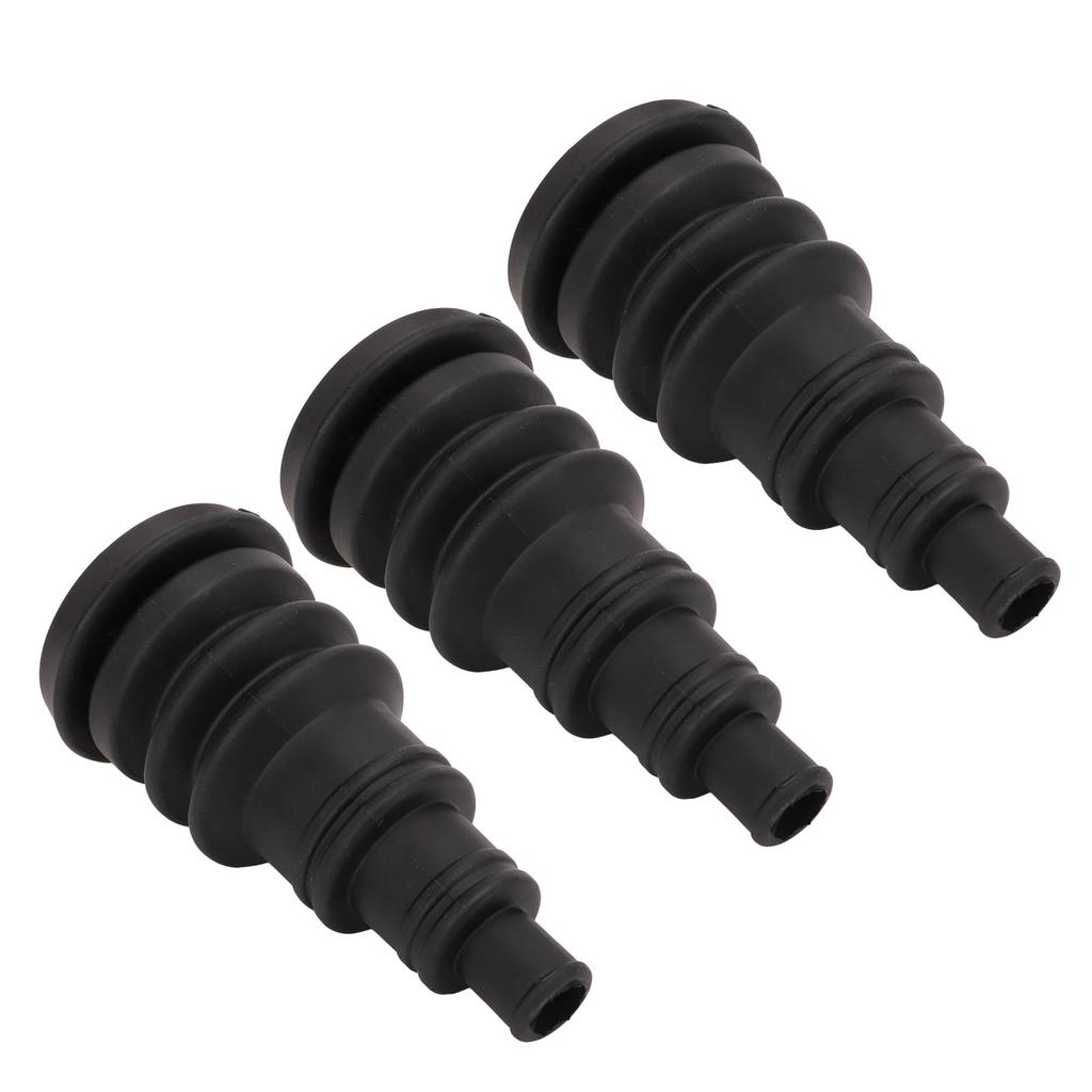 3PCS Firewall Boot Harness Protection Sleeve Black Rubber Universal for 3 8in to 1in Wire Bundles