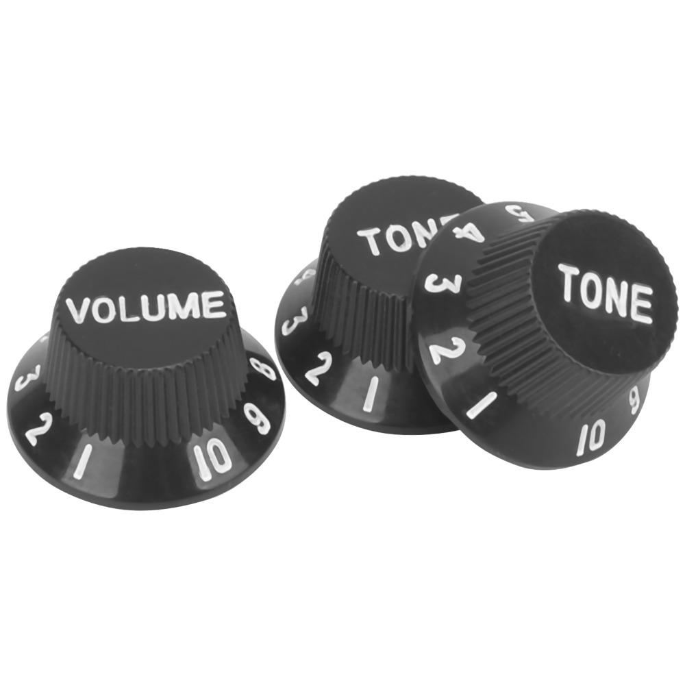 3PCS 2T1V Volume Tone Knobs Plastic Material Speed Control Knobs Electric Guitar