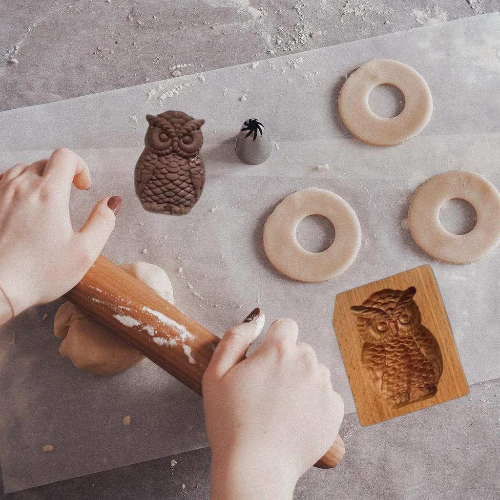 Wooden Cookie Molds Carved Wooden Cookie Biscuit Mold Baking Cookie Mold Wooden Mold Cookie Cutter Embossing Mold Gingerbread Mold DIY Baking Tools