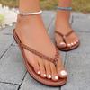 Fashionable and Lightweight Large-size Clip-toe Slippers for Women in Summer New Round Toe Open Toe Comfortable Casual Slippers