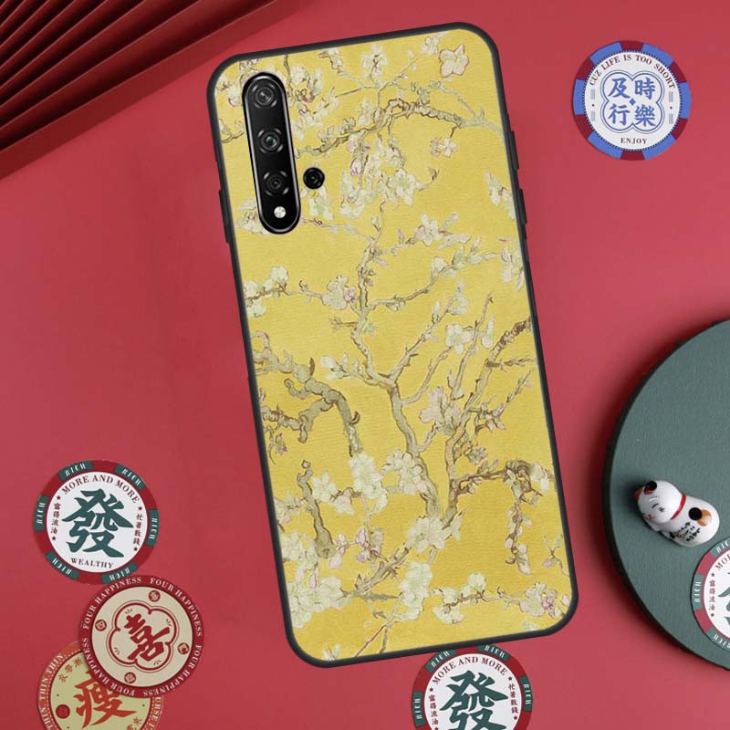 Blossoming Almond Tree For Huawei Nova Y60 Y70 Y90 Y72 Y73 Y61 Y91 7i 8i 11i 12i 12s 9 10 SE P20 P30 P40 Lite Case