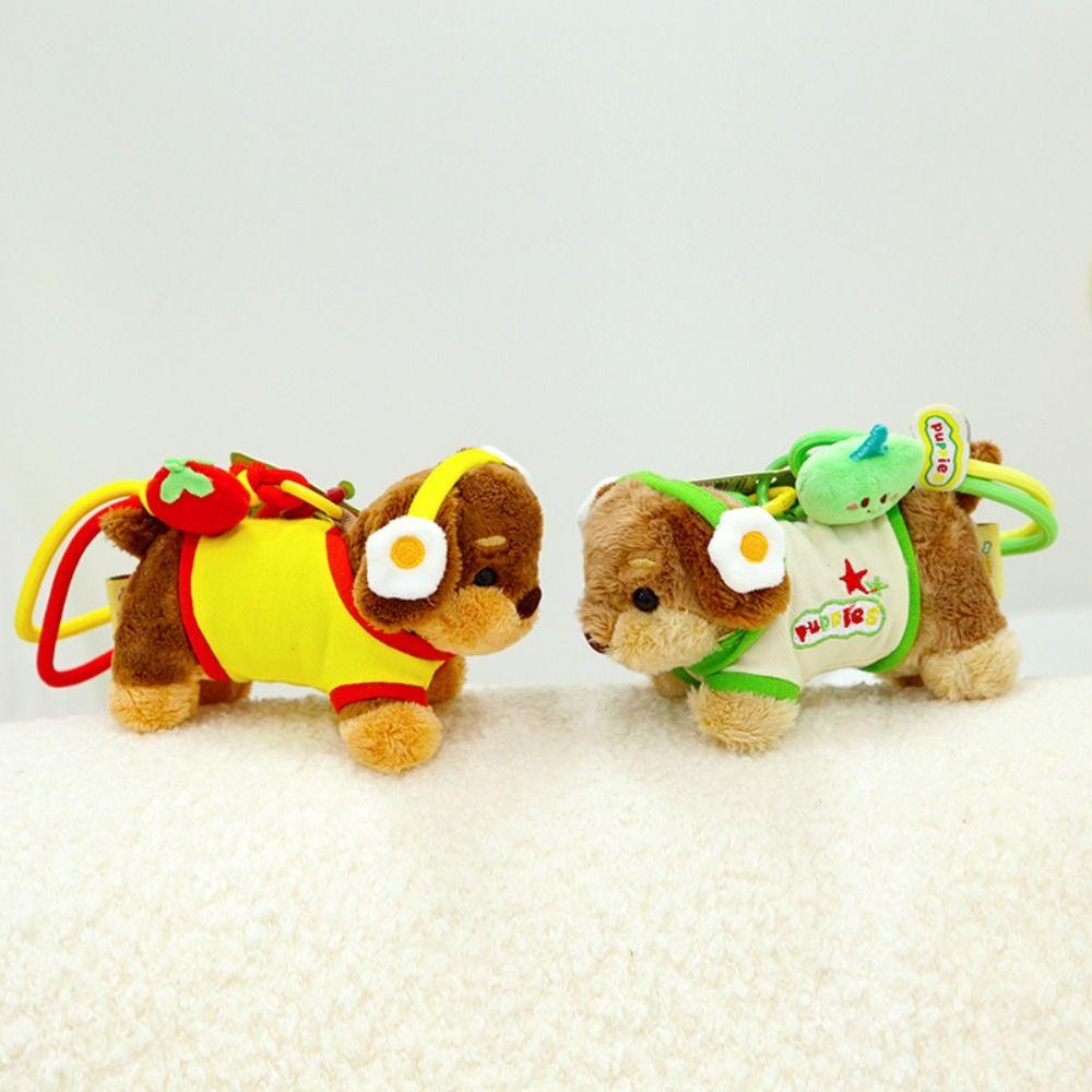 Girl Heart Puppy Car Key Ring Soft Animal Puppy Dolls Keyring  Hanging Accessory