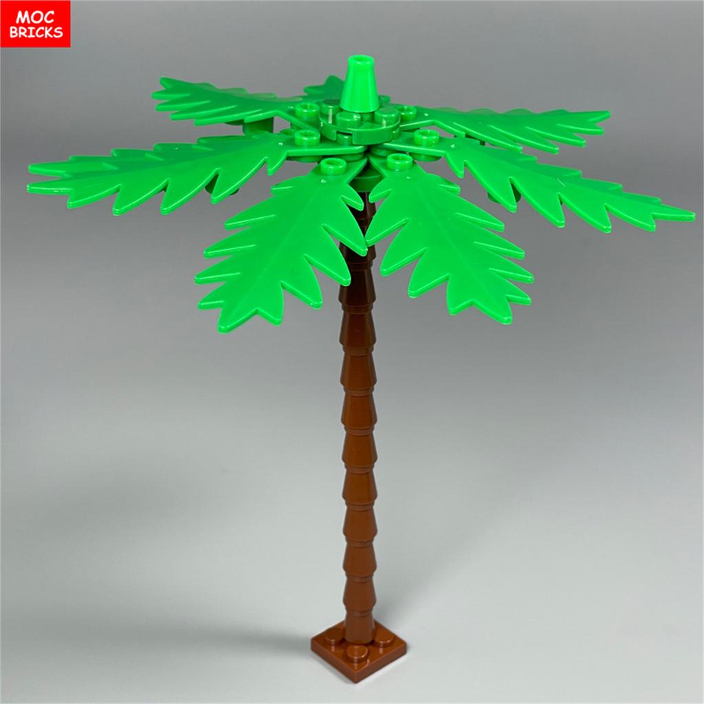 MOC Bricks Green Tree Series Construction Building Blocks Plant City Garden Street Lake View Park Jungle Christmas Toys For Kids