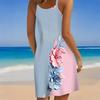 Abito da Spiaggia da Donna Mini Abito Stampa Casual Moderno Senza Maniche Vestibilità Larga Esterno Quotidiano Estate