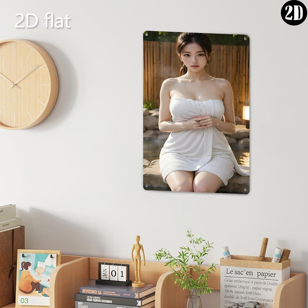

Metal Wall Art Serene Lady 8x12 Inch Rustproof Tin Sign for Home Garden Decor Indoor Outdoor 20x30 білий