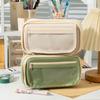 Solid Color Stationery Pen Case Pencil Pouch Pen Storage Bag Large Capacity Pencil Case  Girls