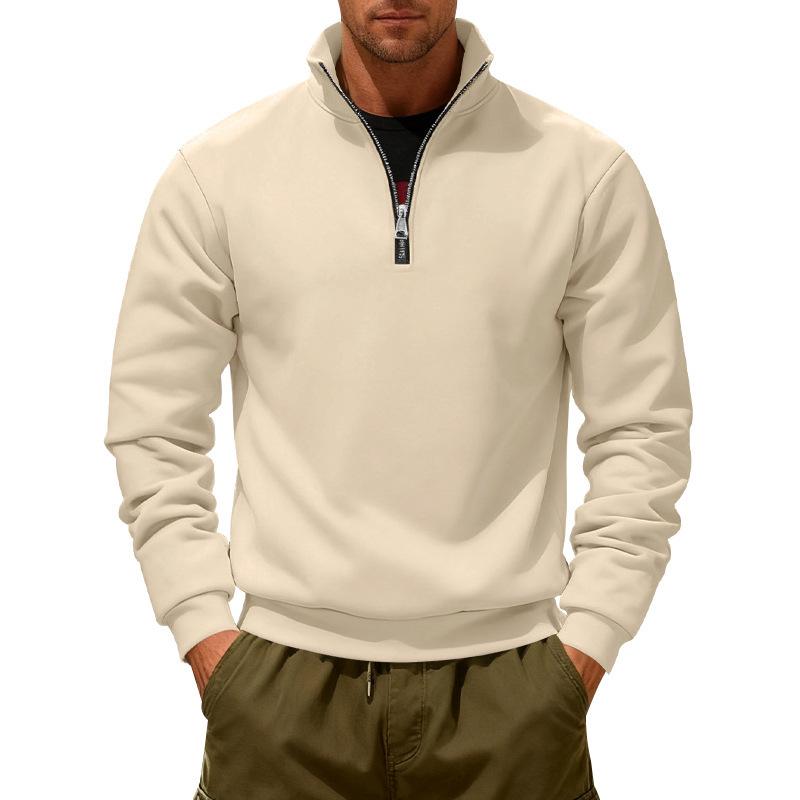 Weit geschnittenes Outdoor-Herren-Thermo-Halbzip-Stehkragen-Pullover-Sweatshirt