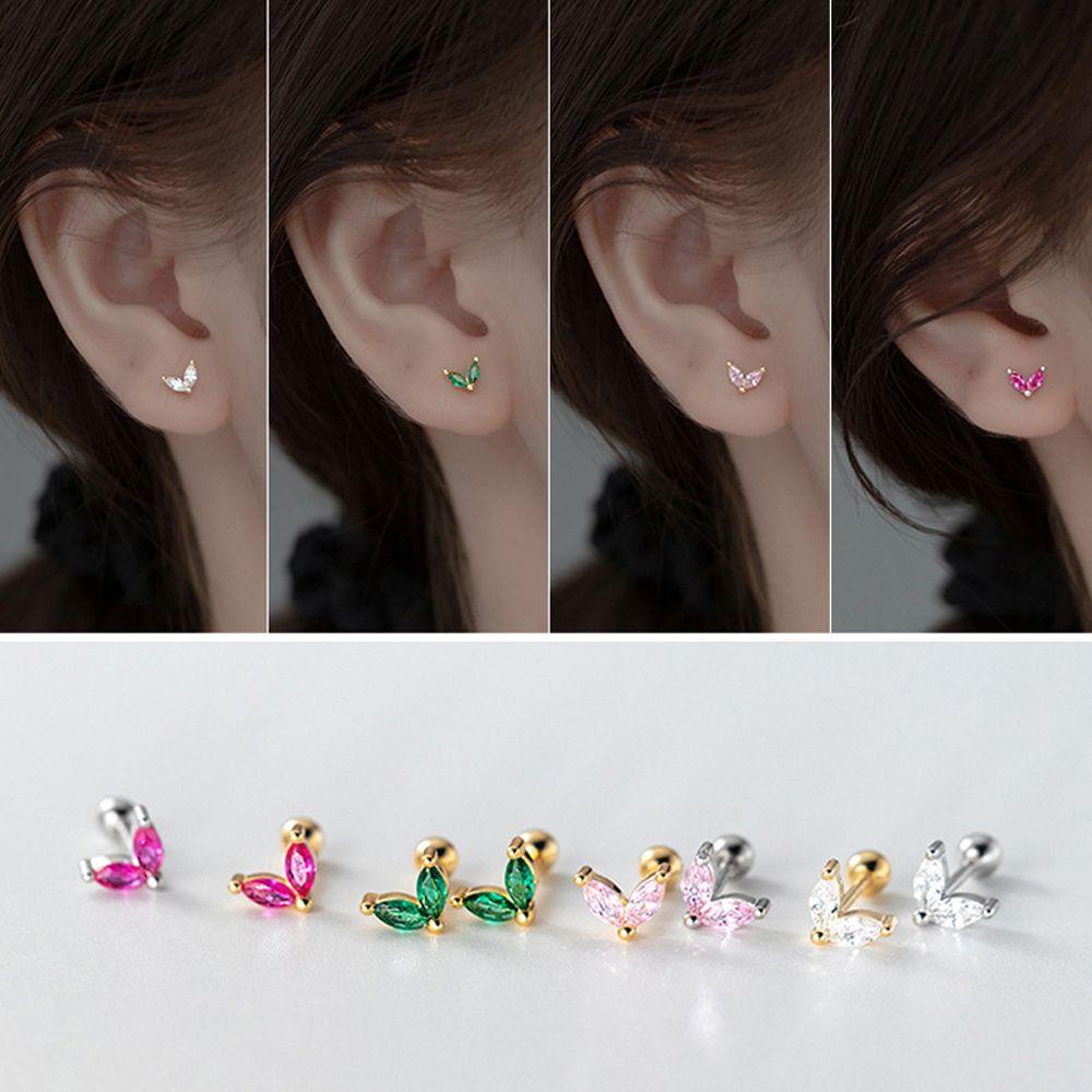 

Simple Jewelry Gifts Screw Party Wedding Korean Style Leaves Stud Earrings Women Earrings Ear Studs