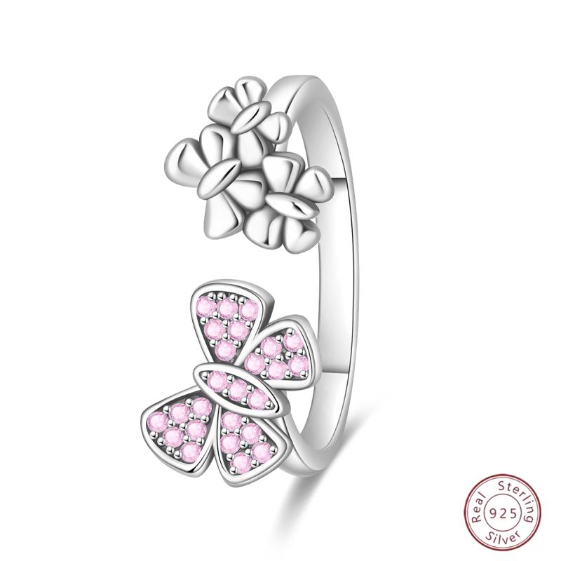 New 925 Silver Open Ring Hollow Rose Infinite Love Simple Ring Women Wedding Engagement Party Jewelry Gift