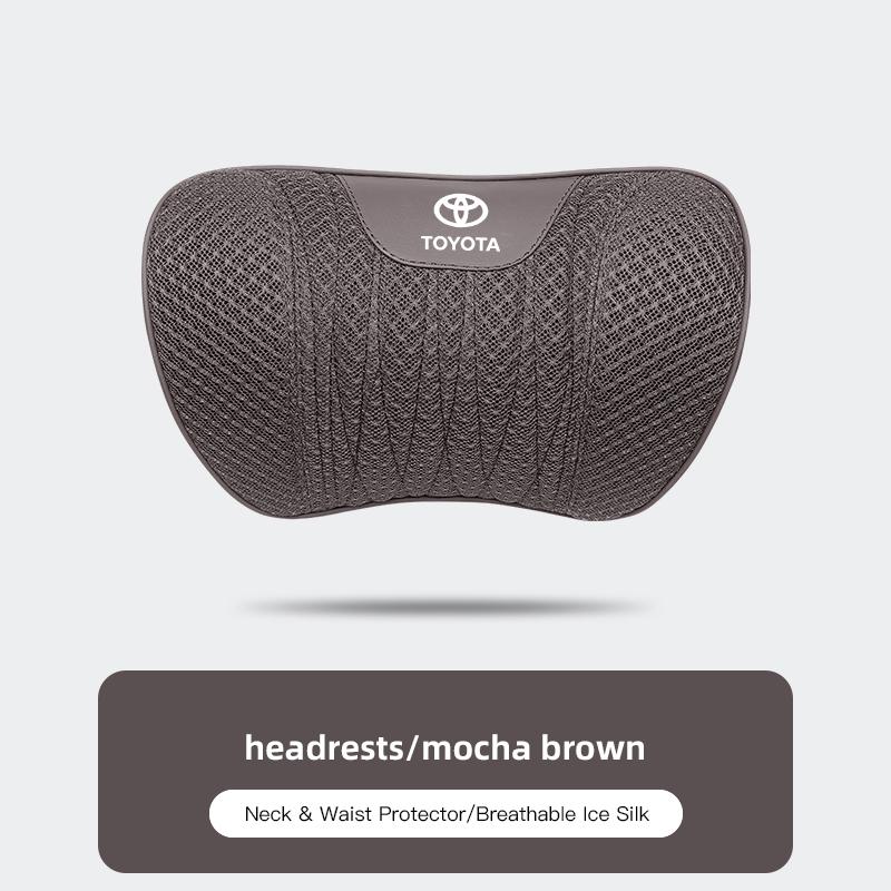 Hub Caps Ice Silk Fabric Car Headrest Lumbar Pillow Seat Cushion Accessories For Toyota Corolla Yaris Aygo Camry Auris Avensis P