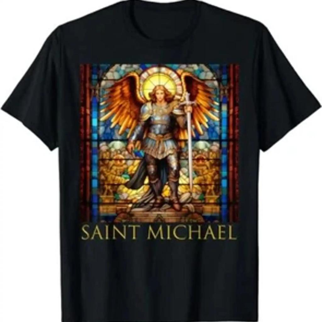 Saint Michael The Archangel Prayer Catholic T Shirt Size S 5xl Vintage Washed Designer Clothes Soft Versatile