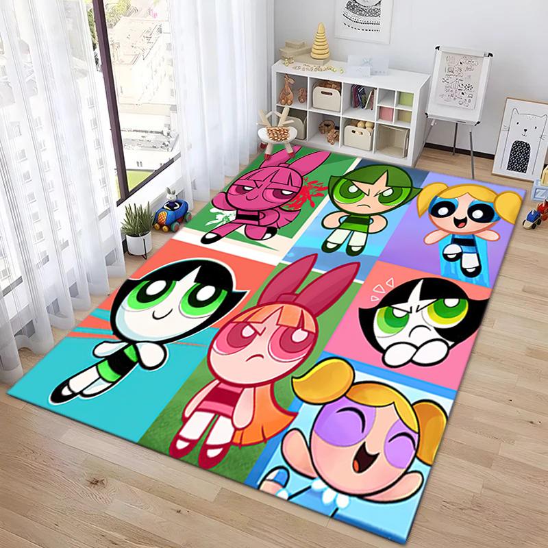 1Pc The Powerpuff Girls Printed rectangle carpet, home door mat, outdoor travel protection carpet A1