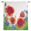 Red Poppies Field Sheer Curtains Bedroom Voile Curtain Living Room Window Sheer Curtains Kitchen Tulle Drapes