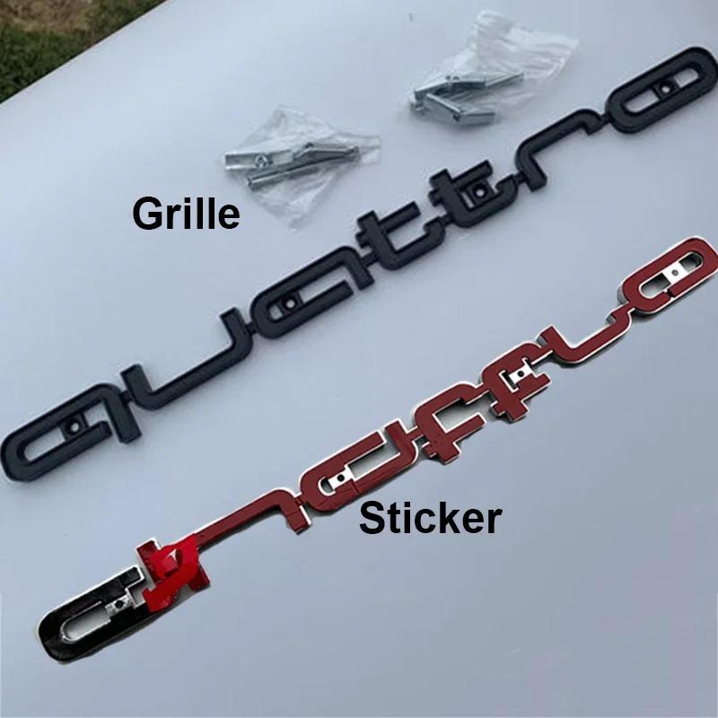 ABS Car Front Grille Emblem for Audi Quattro Logo RS6 RS7 A6 A3 A4 A5 A7 A8 Q3 Q5 Q7 RS3 RS4 RS5 Badge Exterior Accessories