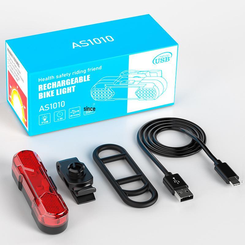 USB Rechargeable Waterproof LED Bicycle Tail Light for Night Riding