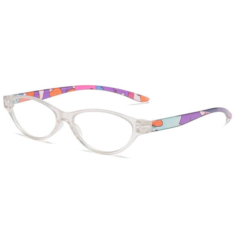 Fashion Transparent Frame Flower Legs Cat-Eye Anti Blue Light Reading Glasses Men Women FULL Frame High Definition Presbyopia Eyeglasses