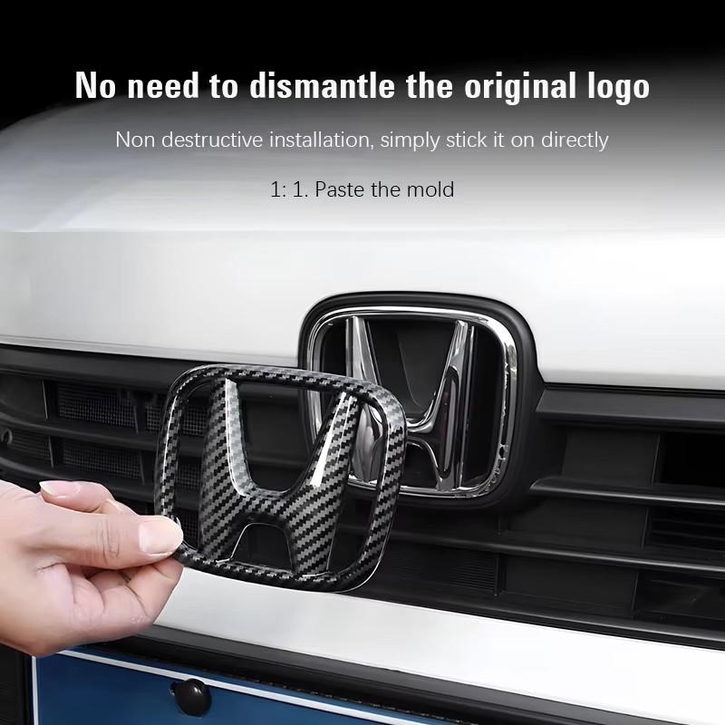 Car Front Grille Trunk Emblem Sticker Auto Steering Wheel Accessories For Honda Civic Accord 8th 9th 9.5th 10th 11th Generation