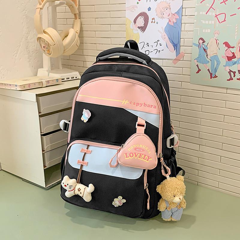 Nylon Casual Travel Backpack For Men And Women With Letter And Rabbit Print Design