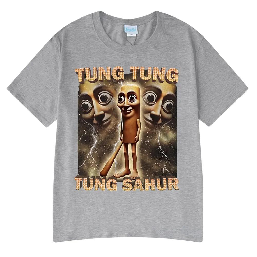 Tung Tung Tung Sahur Vtipné Meme Tričko s Baseballovou Pálkou Pánské Oblečení Módní Humor Styl Trička Unisex Letní O-výstřih Topy Tričko