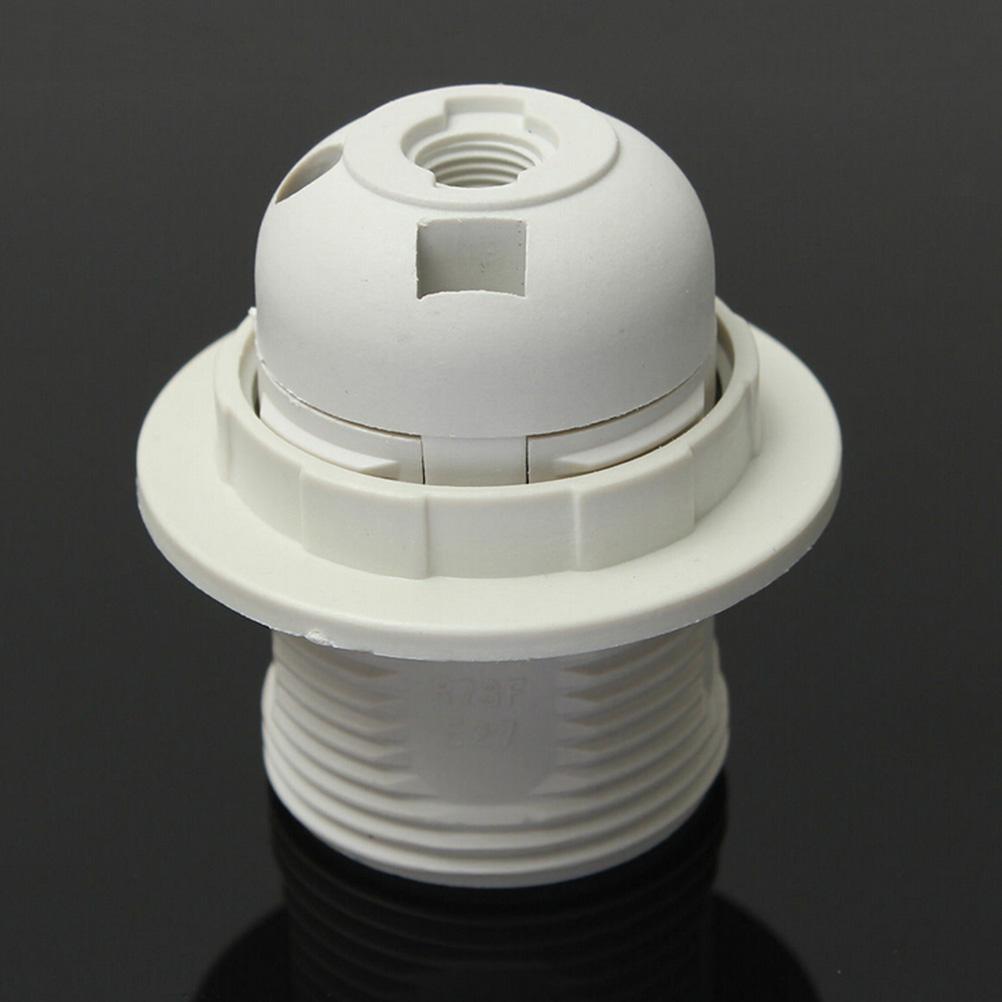 E27 E14 Lamp Bulb Holder Edison Screw Cap Socket 250V 4A/2A White/Black Half/Full Tooth Screw Led Bulb Light Base 1PCS