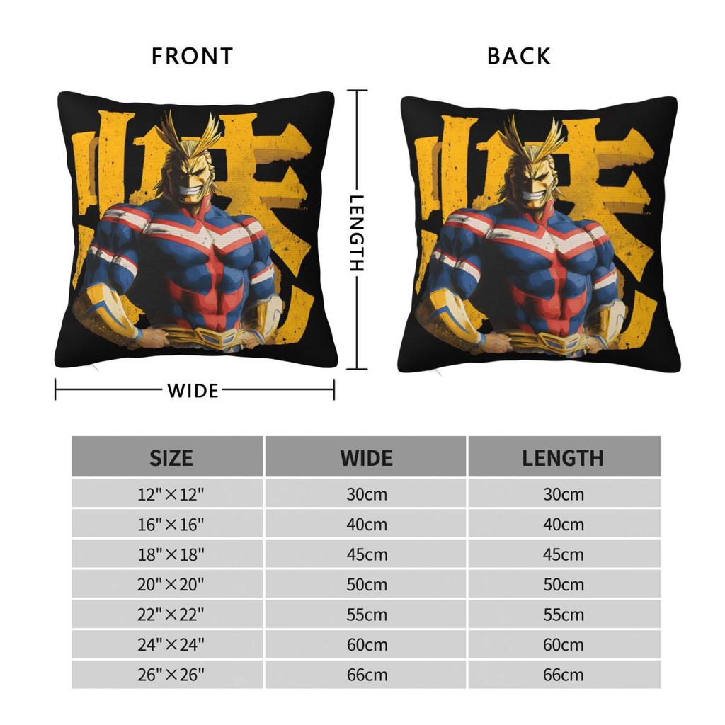 My Hero Academia All Might Pillowcase Merch Printing Cushion Cover Throw Pillow Cover Chair Decor Square Multi Size
