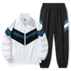 Men's Sporty Cardigan Stand Collar Jacket & Pants Set for High School Students