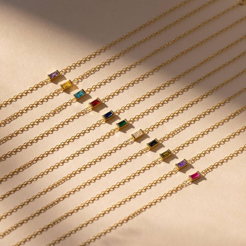 Birthstone Bracelet Stainless Steel Zircon Pendant Hand Jewelry Necklace Set Gold Plated Long Lasting Fashionable Unisex Design