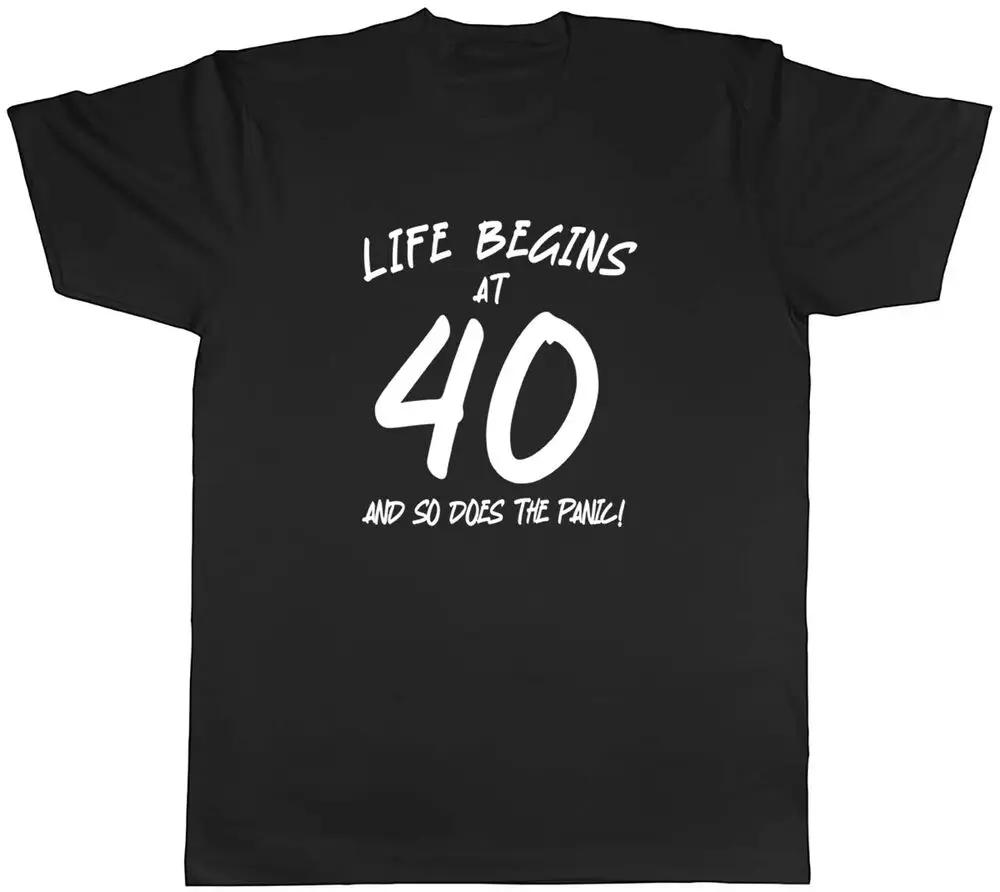 40th Birthday Mens Tshirt Life Begins at 40 So Does the P... L