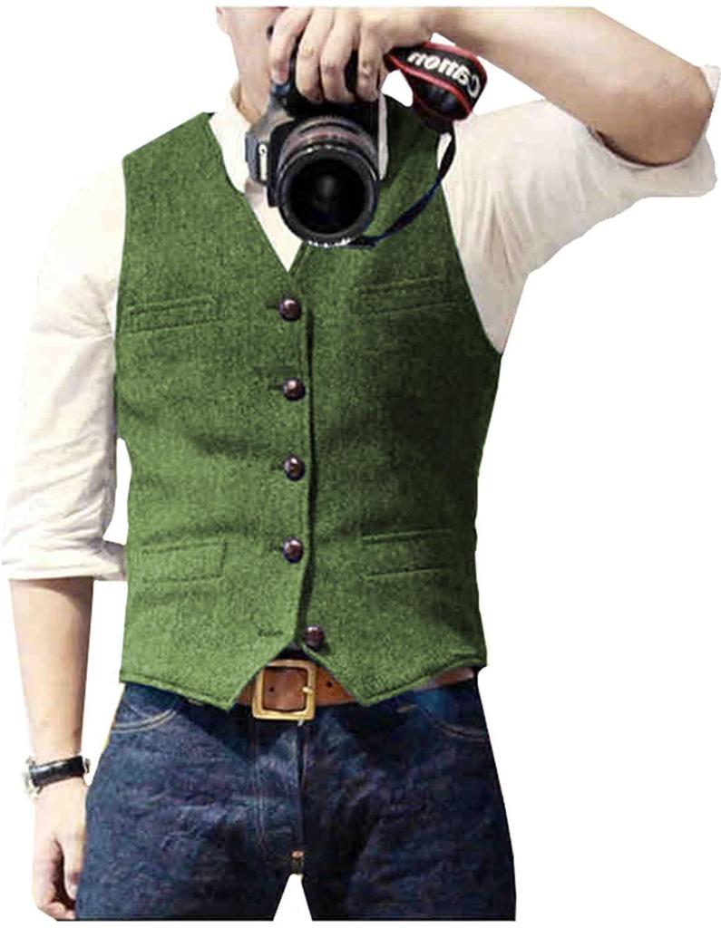 Men's Herringbone Business Casual Vest - British Style Hot Seller