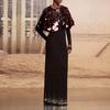 Sexy Long Sleeve Bandage Dress with Nail Detailing - Slim Fit Evening Gown