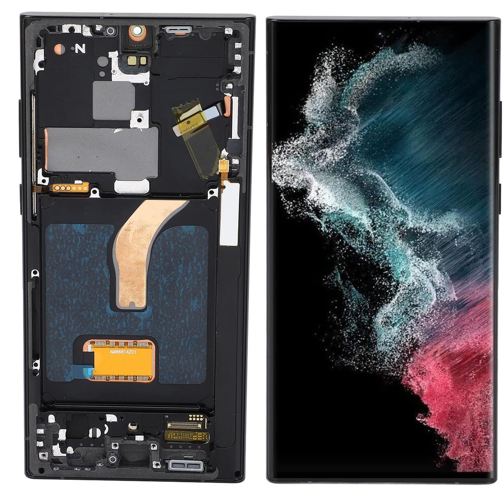 6,8 Zoll Ersatzbildschirm für 2 5G SM S908B EU Internationale Version Touchscreen-Digitizer-Reparaturteile mit Rahmen Fingerabdruck