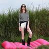 Sancai Women's Striped Round Neck Pullover Sweater