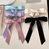 Fashion Fabric Hair Bow Hairpin for Women Girls Ribbon Hair Clips Black White Bow Top Clip Female Hair Accessories