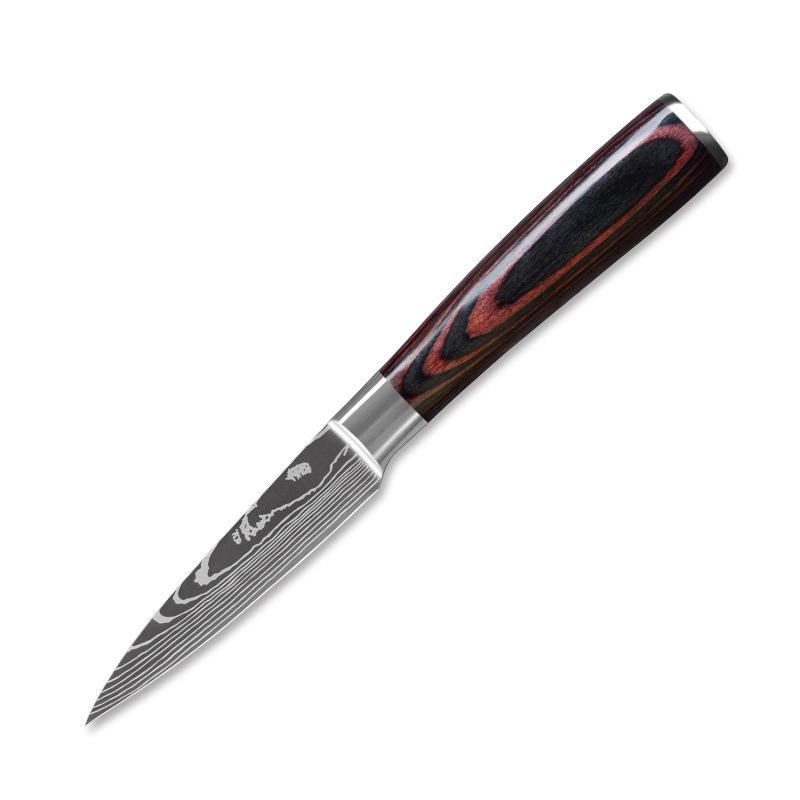 Stainless Steel Kitchen Knives Laser Pattern Chef Knife Slicing Peeling Cleaver Meat Fish Sushi Cutter for Household