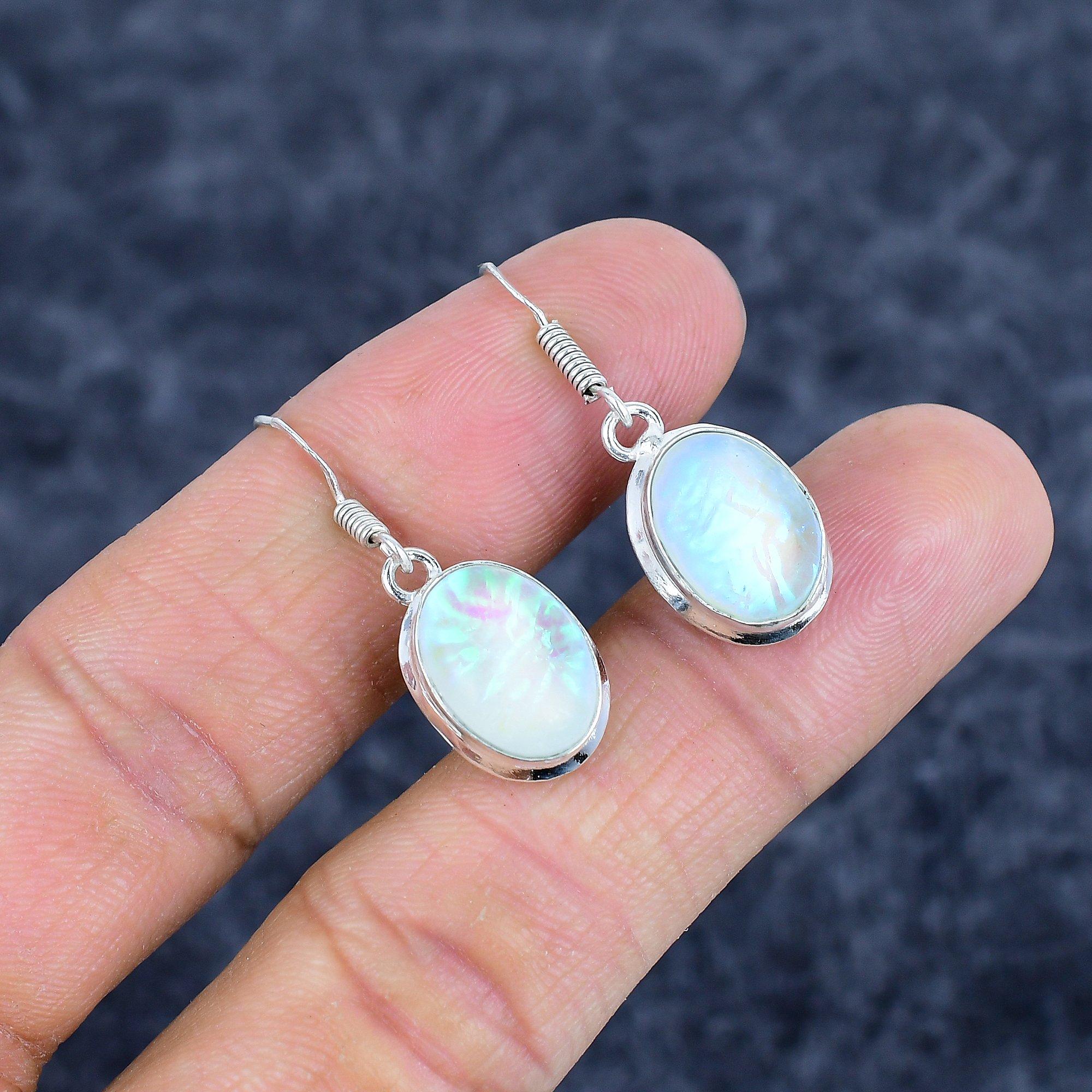 

Blue Triplet Opal Gemstone 925Sterling Silver Jewelry Earring 1.38 M-3150