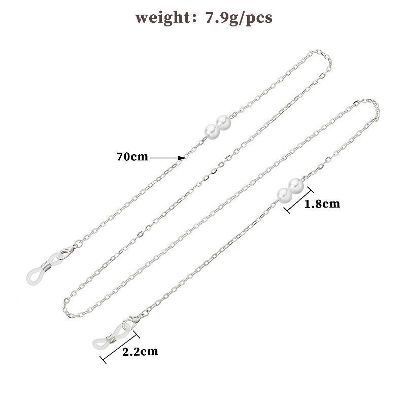 

Accessories, fashion temperament, metal glasses, exquisite accessories, simple and popular pearl chain, glasses chain. срібний