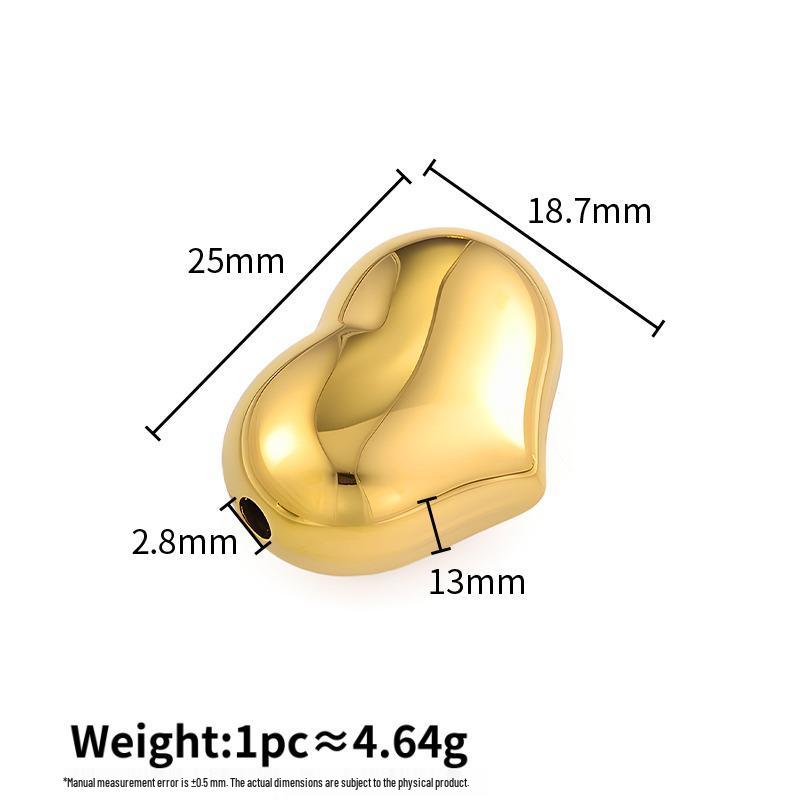 Heart-Shaped Titanium Steel Beads, Irregular Large Hole, for DIY Jewelry Making Bracelets & Necklaces