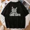 Kawaii Cat Print Breathable Tshirt Women Men Sport O Neck Casual Short Sleeve Shirt New Summer 2023 Creativity Harajuku Tops