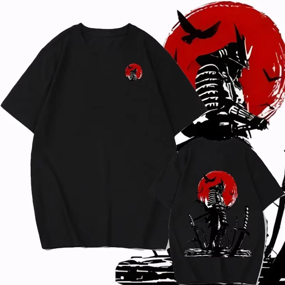 

Мужская летняя футболка с принтом в стиле аниме, однотонная, с круглым вырезом, однотонная, модная, повседневная футболка, мужской летний топ XXXXXL чёрный