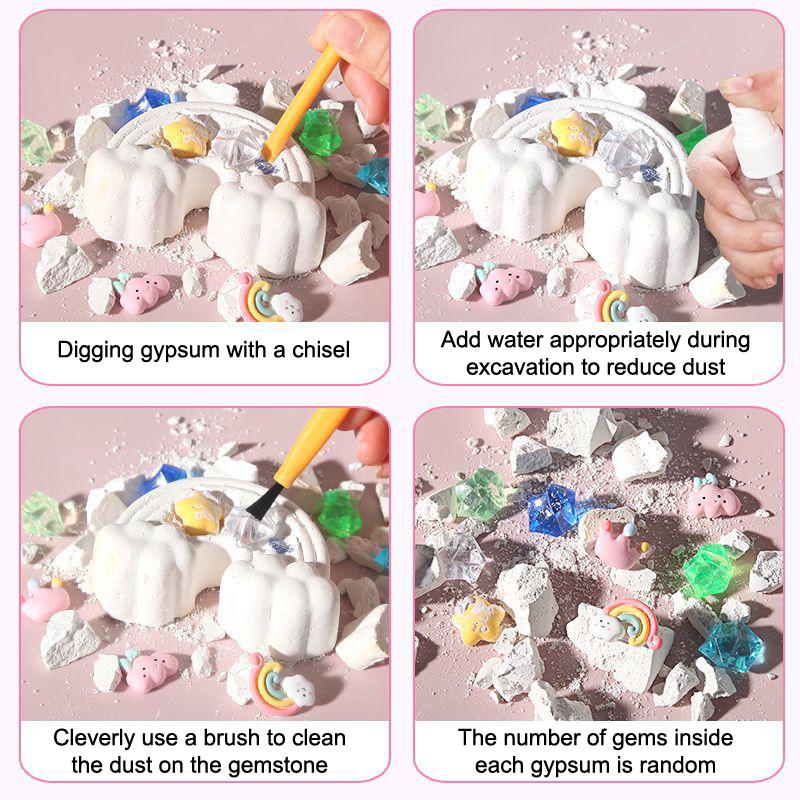 Rainbow Archaeological Digging Gem Toys Gemstone Dig Kit Handmade Excavation Treasure Fossils Toys Kid Science Educational Toy