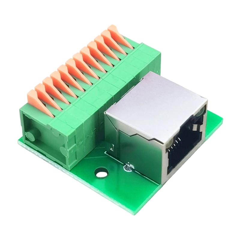 No Solder Required RJ45 Ethernet Port Terminals Block DIN Rail Adapter With Status Light For Secure Networkings Connection