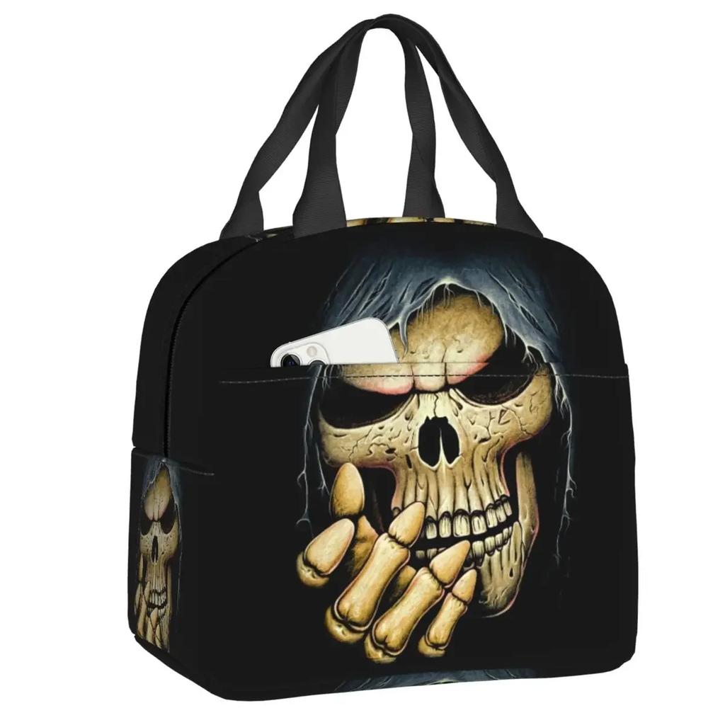Evil Hands Skull Lunch Bag Leakproof Halloween Gothic Skeleton Thermal Cooler Insulated Lunch Box For Women Kids Food Tote Bags