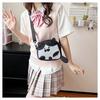 Cute Cat Mini Shoulder Bag With Cotton Material And Zipper Closure For Daily Use