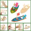 1Pc DIY Wooden Sailboat Rubber Band Paddle Boat Paint and Decorate Wooden Sailboat for Birthday Carnival Party DIY Craft