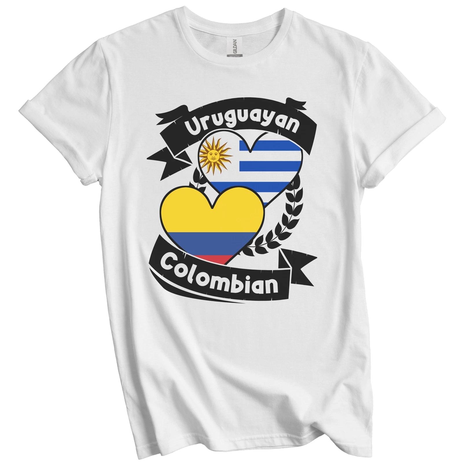 Uruguayan Colombian Heart Flags Uruguay Colombia T-Shirt 2XL