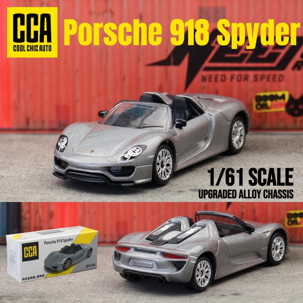 1/61 Porsche 918 Spyder Toy Car Model CCA MSZ 1:64 Diecast Miniature Free Wheels Collection Suitable for Hot Wheels Gift Kid