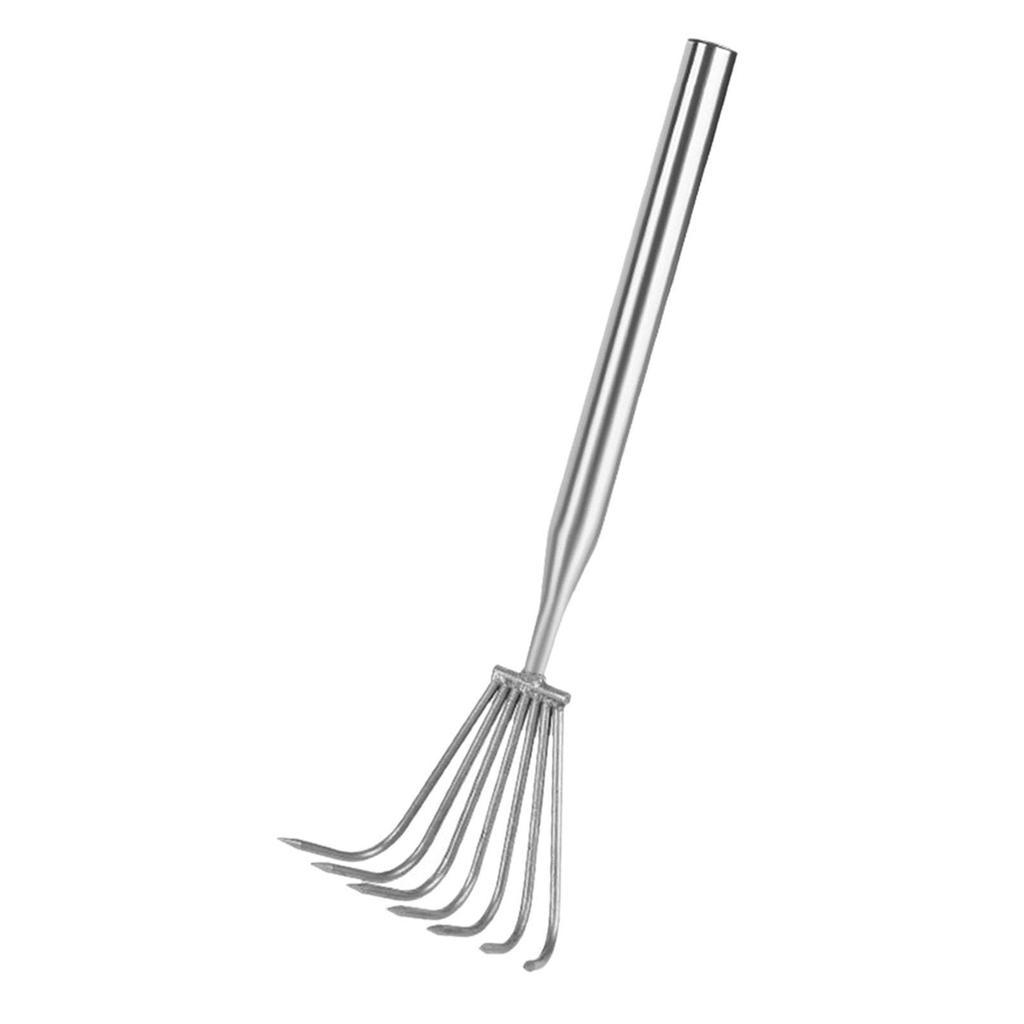 Hand Rake Portable Firm Grip Compact Stainless Steel Garden Rake Claw Rake Cultivator for Loosening Soil Beach Weeding Planting