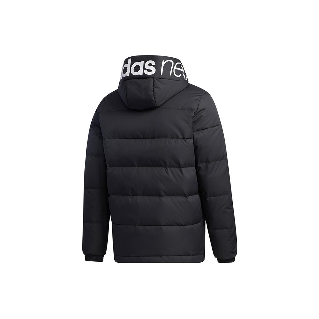 Adidas Neo CB Down Puff Hooded Sports Jacket Men Outerwear Black GJ8815
