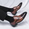 Nowe męskie skórzane buty skórzane luksusowe modne buty ślubne pana młodego męskie włoskie buty oxford Plus rozmiar 38-48