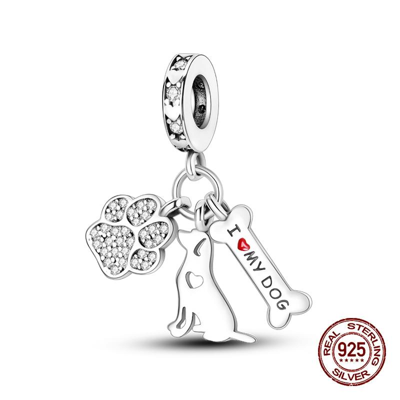 New Copper Fashion Dinosaurs Cats Dog Lions Animal Charms Beads Fit Pan Original Bracelet Diy Birthday Jewelry For Women